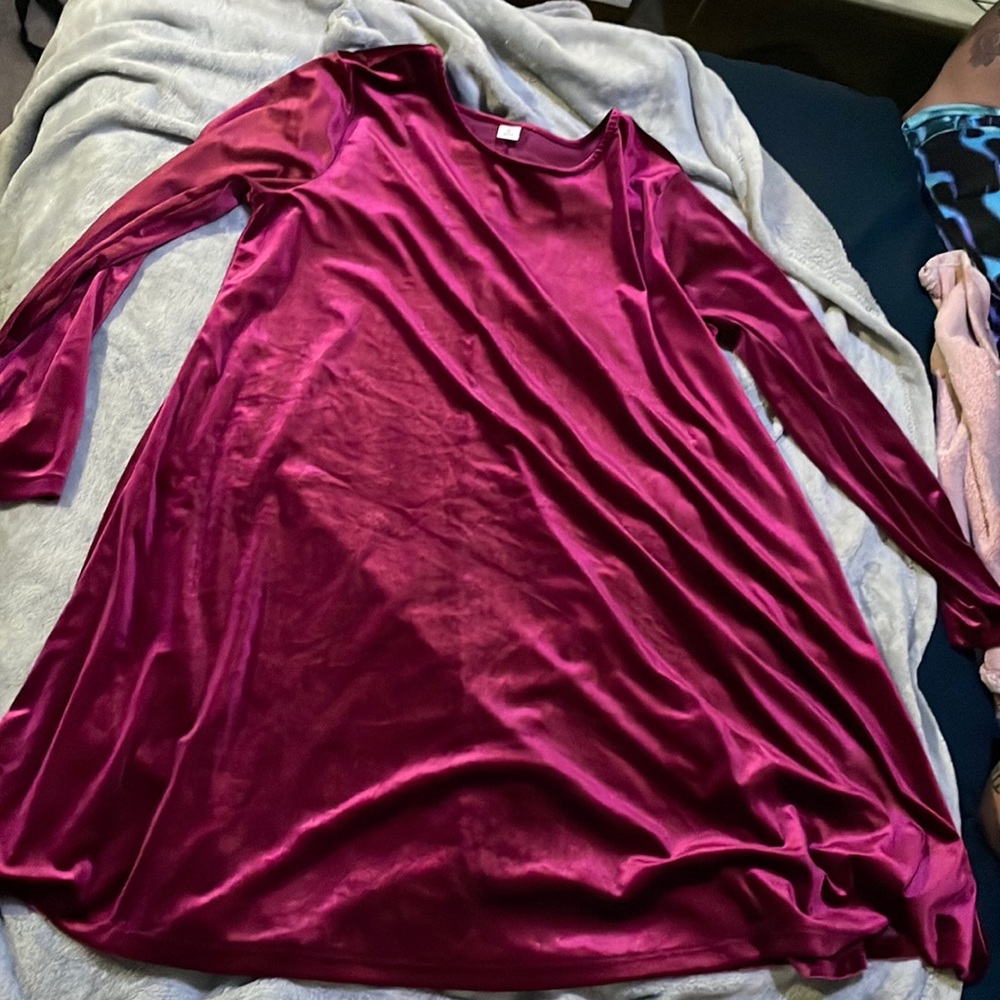 Purple velvety long sleeve dress. Worn once.